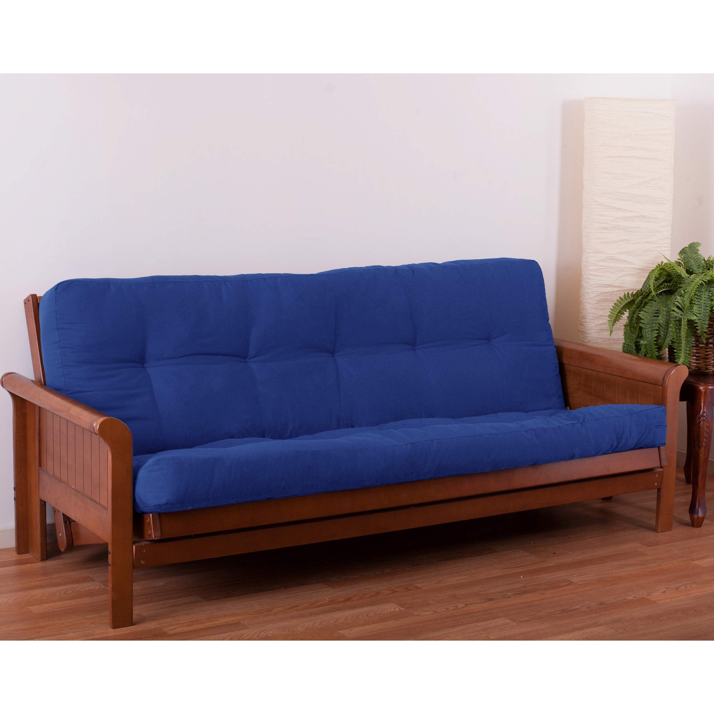 Blazing Needles Renewal 6' Twill Futon Mattress, Queen, Royal Blue